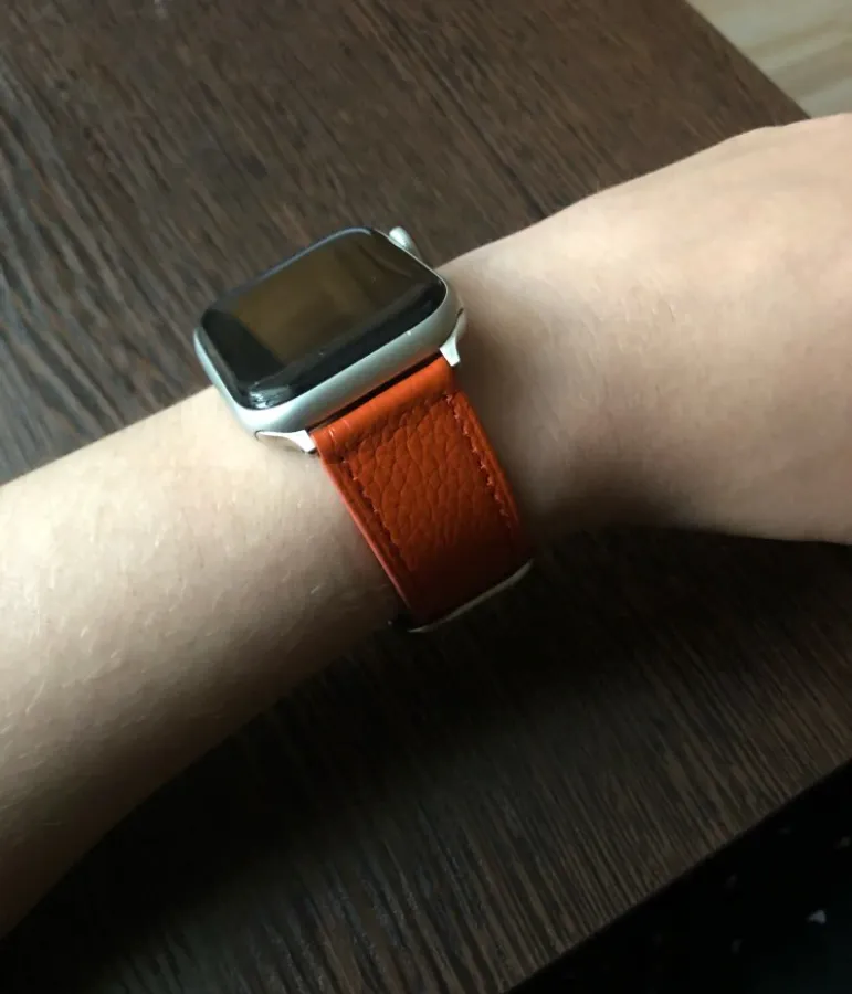 Silver buckle Apple Watch Band Premium Leather Strap Series