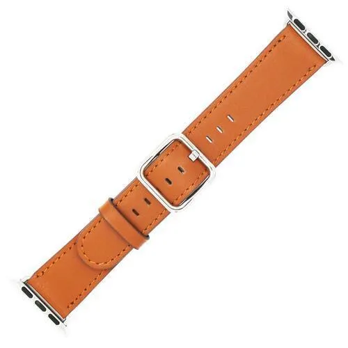 Silver buckle Apple Watch Band Premium Leather Strap Series