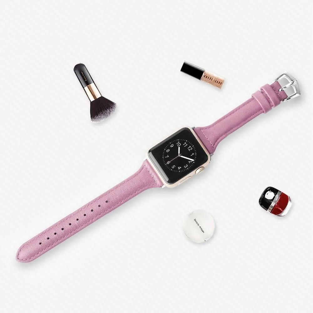 Silver buckle Slim Band, Cow Leather Strap iWatch Series