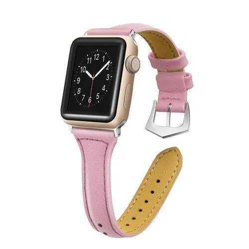 Silver buckle Slim Band, Cow Leather Strap iWatch Series