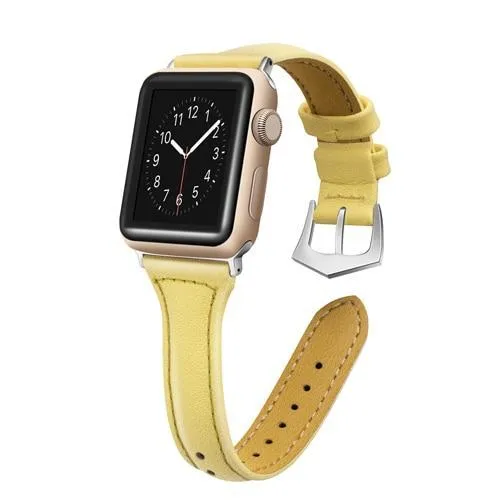 Silver buckle Slim Band, Cow Leather Strap iWatch Series