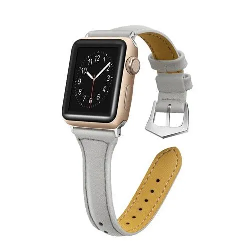 Silver buckle Slim Band, Cow Leather Strap iWatch Series