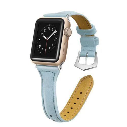 Silver buckle Slim Band, Cow Leather Strap iWatch Series