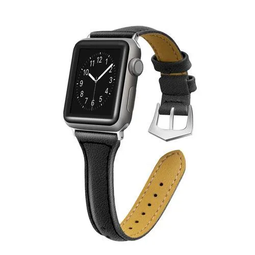 Silver buckle Slim Band, Cow Leather Strap iWatch Series