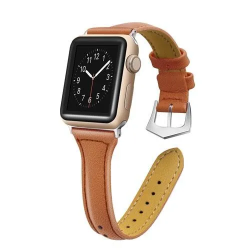 Silver buckle Slim Band, Cow Leather Strap iWatch Series