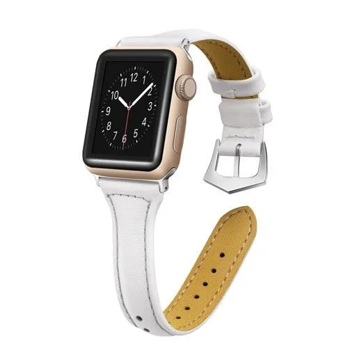 Silver buckle Slim Band, Cow Leather Strap iWatch Series