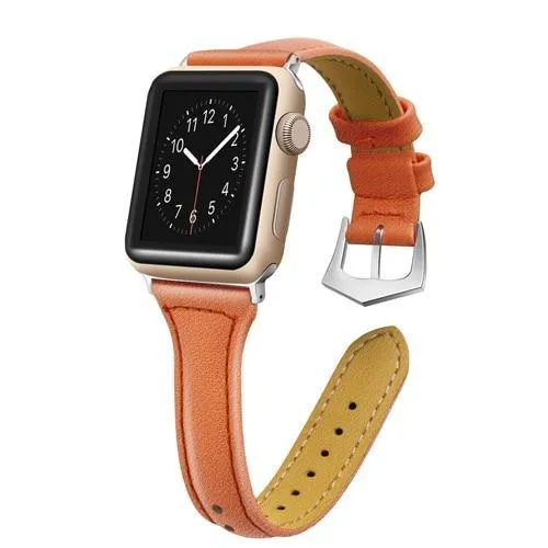 Silver buckle Slim Band, Cow Leather Strap iWatch Series
