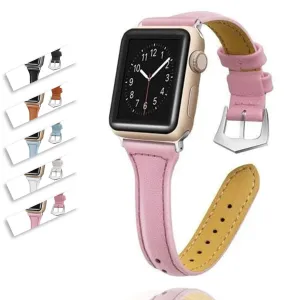 Silver buckle Slim Band, Cow Leather Strap iWatch Series