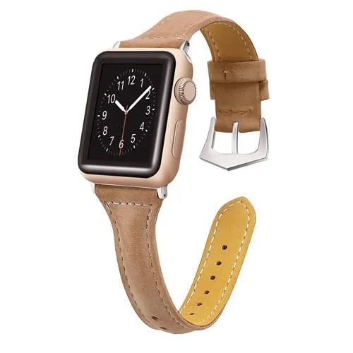 Silver buckle Slim Band, Cow Leather Strap iWatch Series
