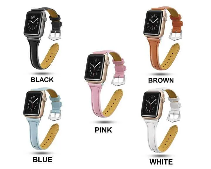 Silver buckle Slim Band, Cow Leather Strap iWatch Series