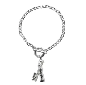 Silver Dental Charm Toggle Bracelet
