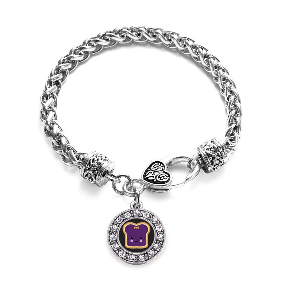 Silver Jelly Circle Charm Braided Bracelet