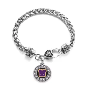 Silver Jelly Circle Charm Braided Bracelet