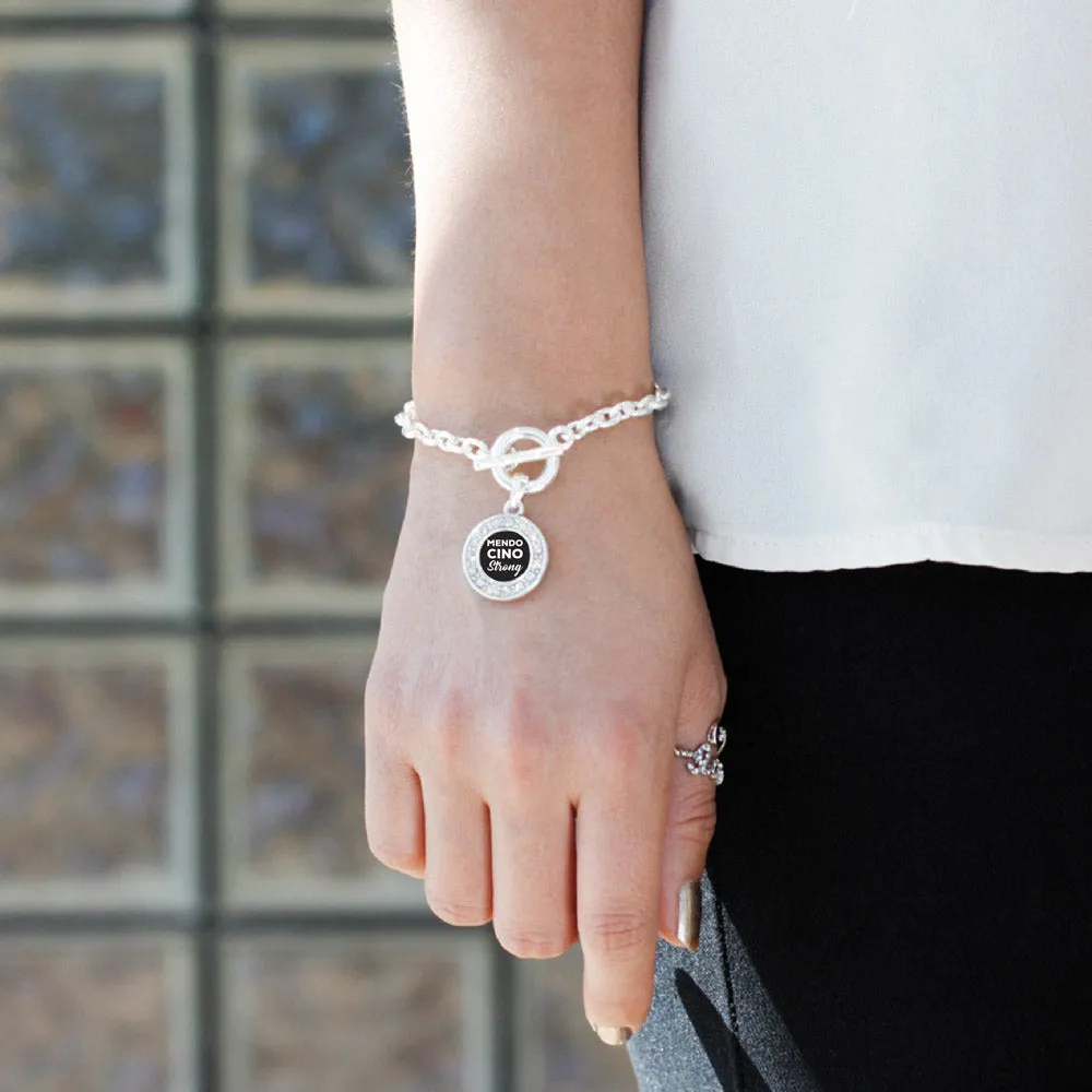 Silver Mendocino Strong Circle Charm Toggle Bracelet