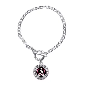 Silver Mother and Daughter Celtic Knot Circle Charm Toggle Bracelet