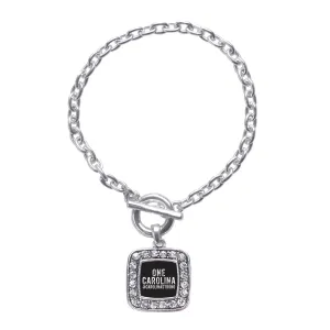 Silver One Carolina - #CarolinaStrong Square Charm Toggle Bracelet