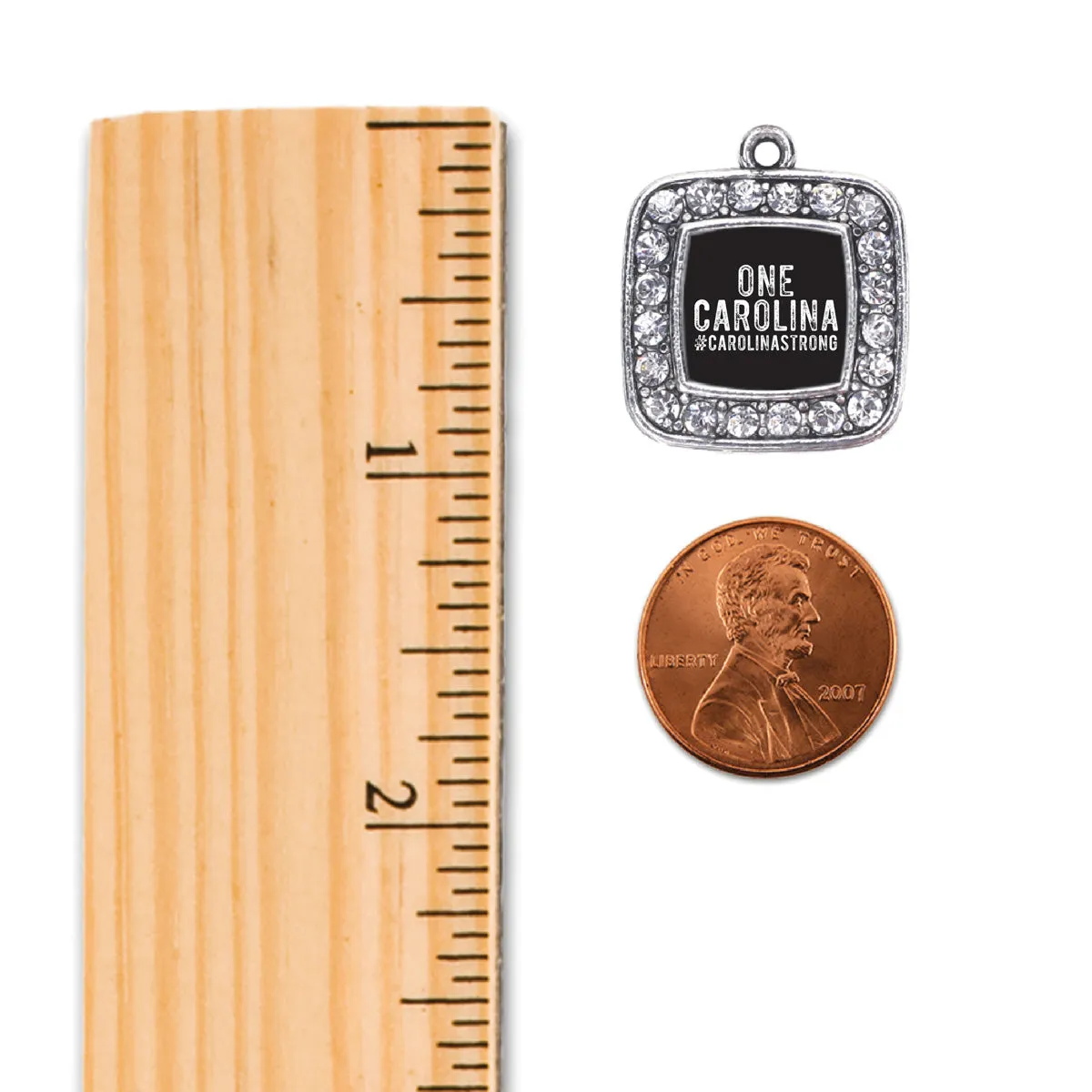 Silver One Carolina - #CarolinaStrong Square Charm Toggle Bracelet