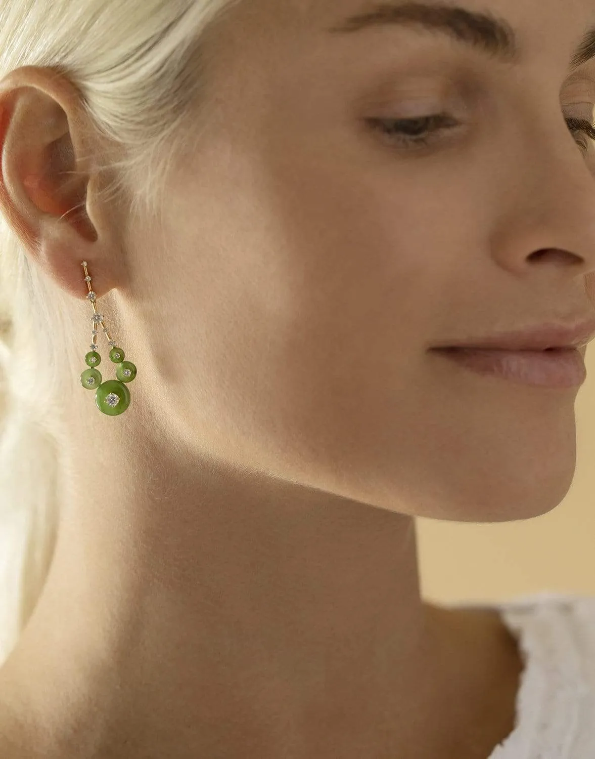 Small Jade Gravity Earrings