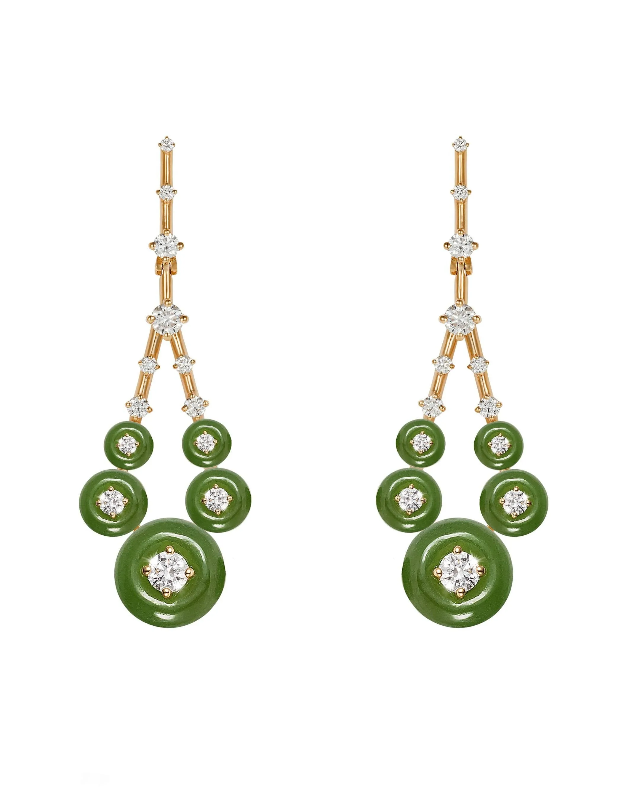 Small Jade Gravity Earrings