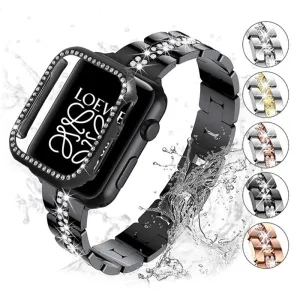 Stainless Steel For Series 6 5 4 Women's Luxury Diamond Strap Case