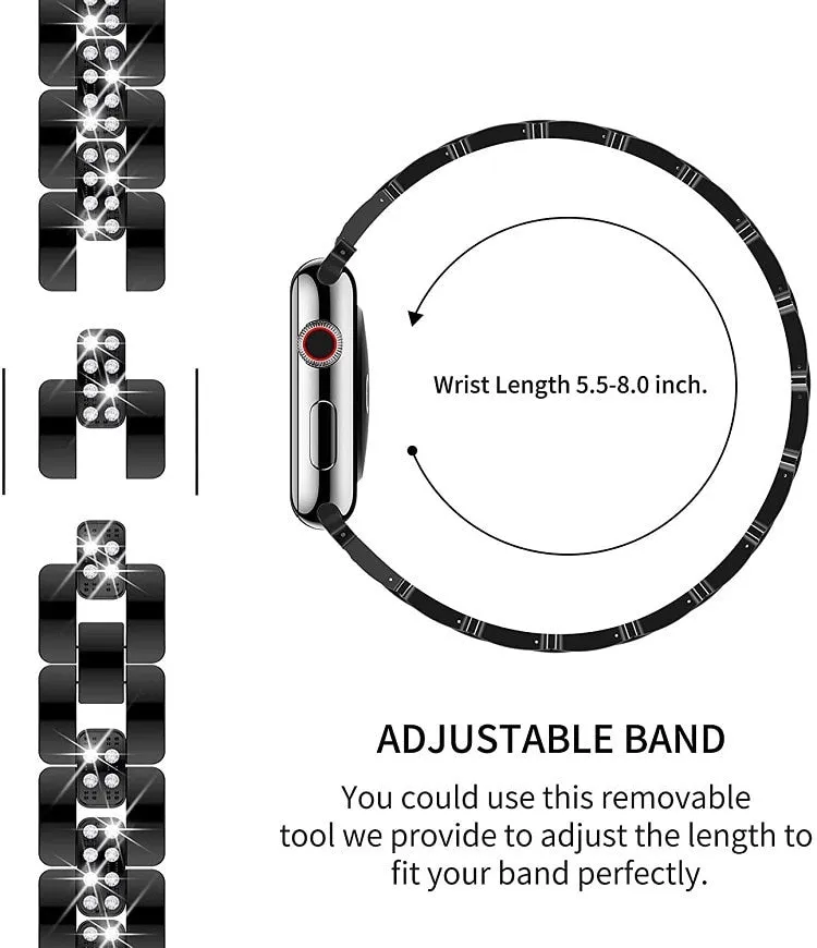 Stainless Steel For Series 6 5 4 Women's Luxury Diamond Strap Case