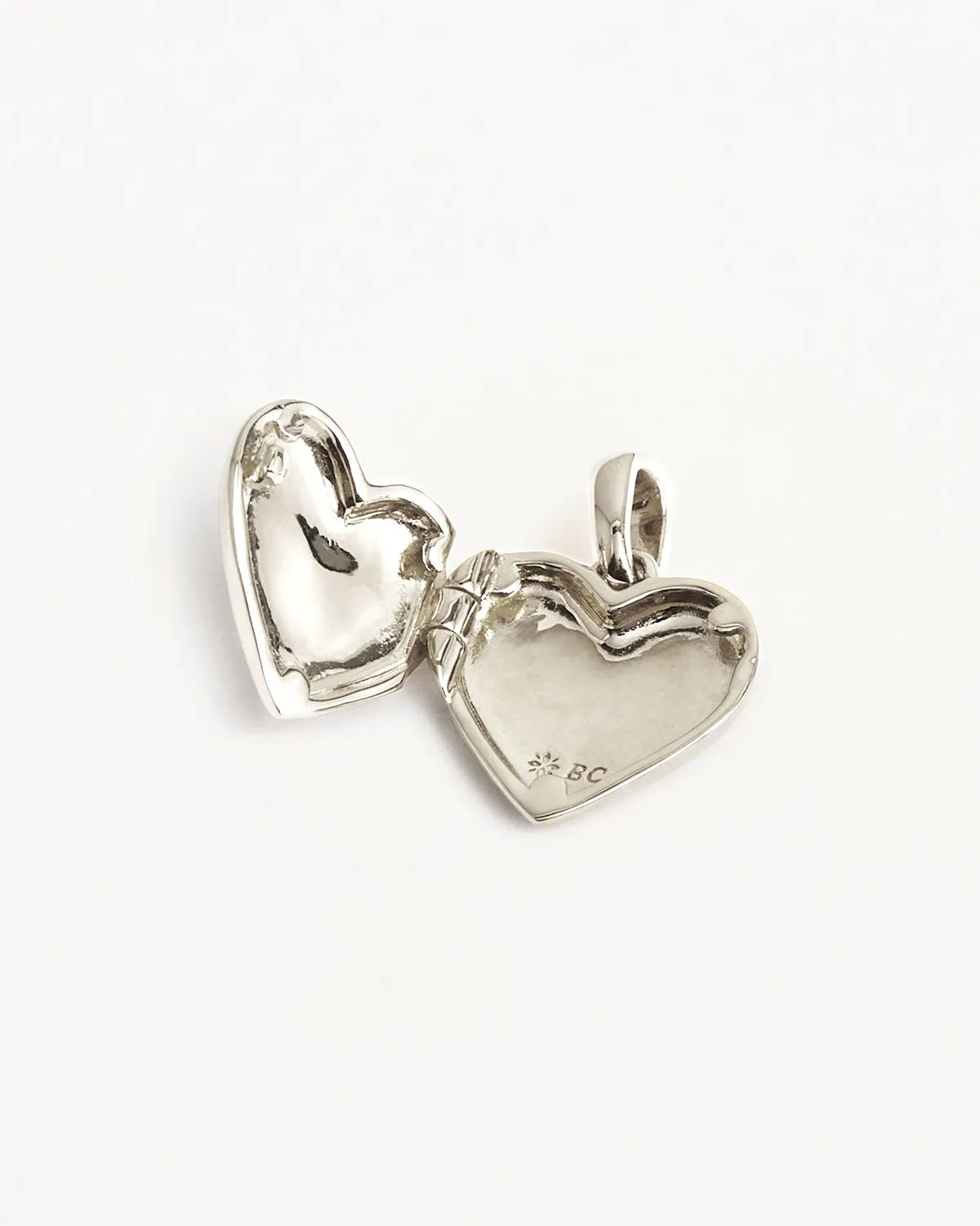 Sterling Silver Heart Lotus Locket Pendant