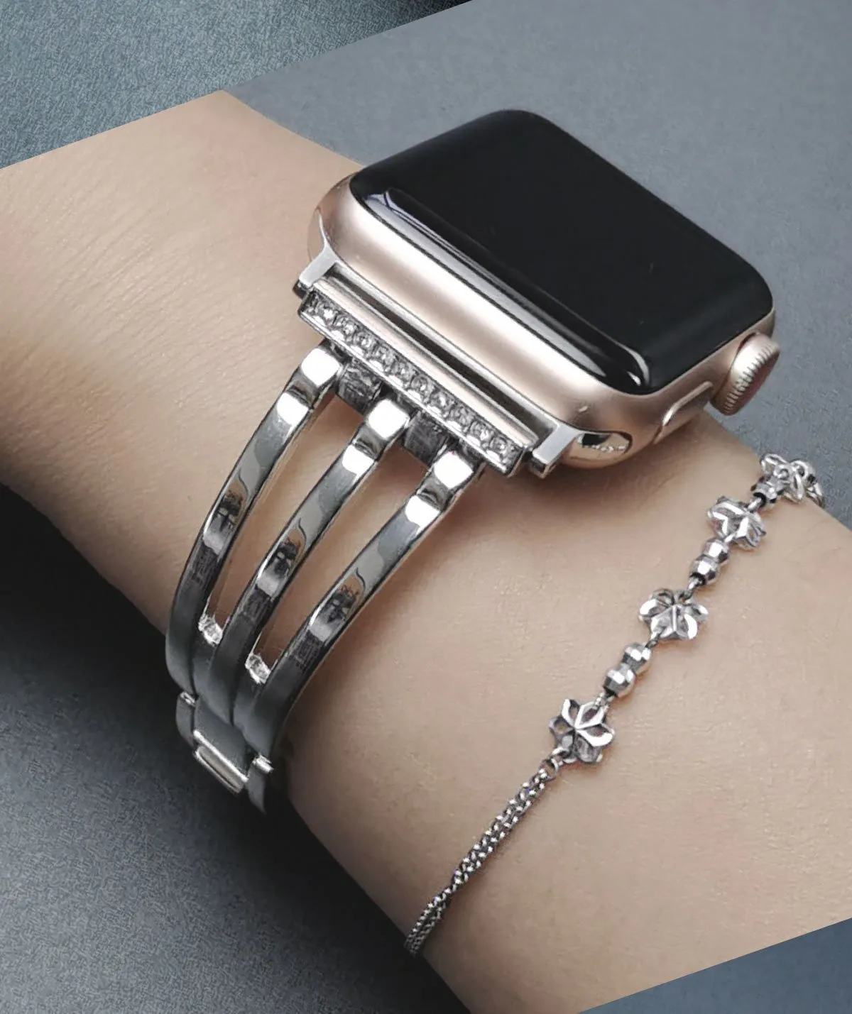 Strap for Apple Watchband 7 6 5 4 Luxury Diamond High-Quality Steel