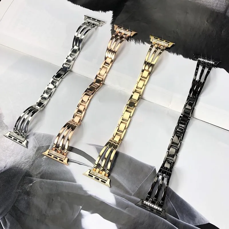 Strap for Apple Watchband 7 6 5 4 Luxury Diamond High-Quality Steel