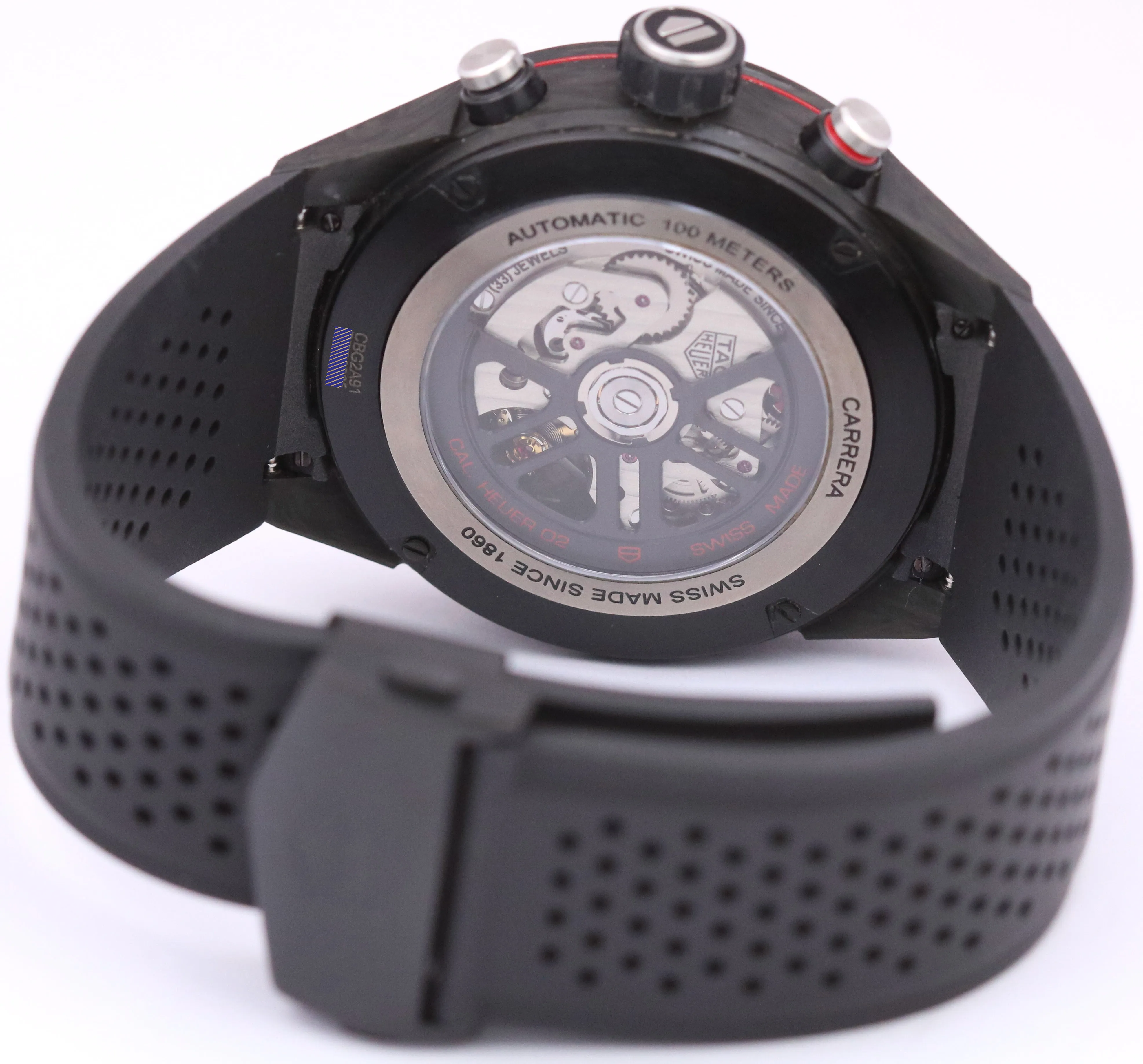 Tag Heuer Carrera SKELETON Chronograph Rubber CARBON 45mm CBG2A91.FT6173 BOX