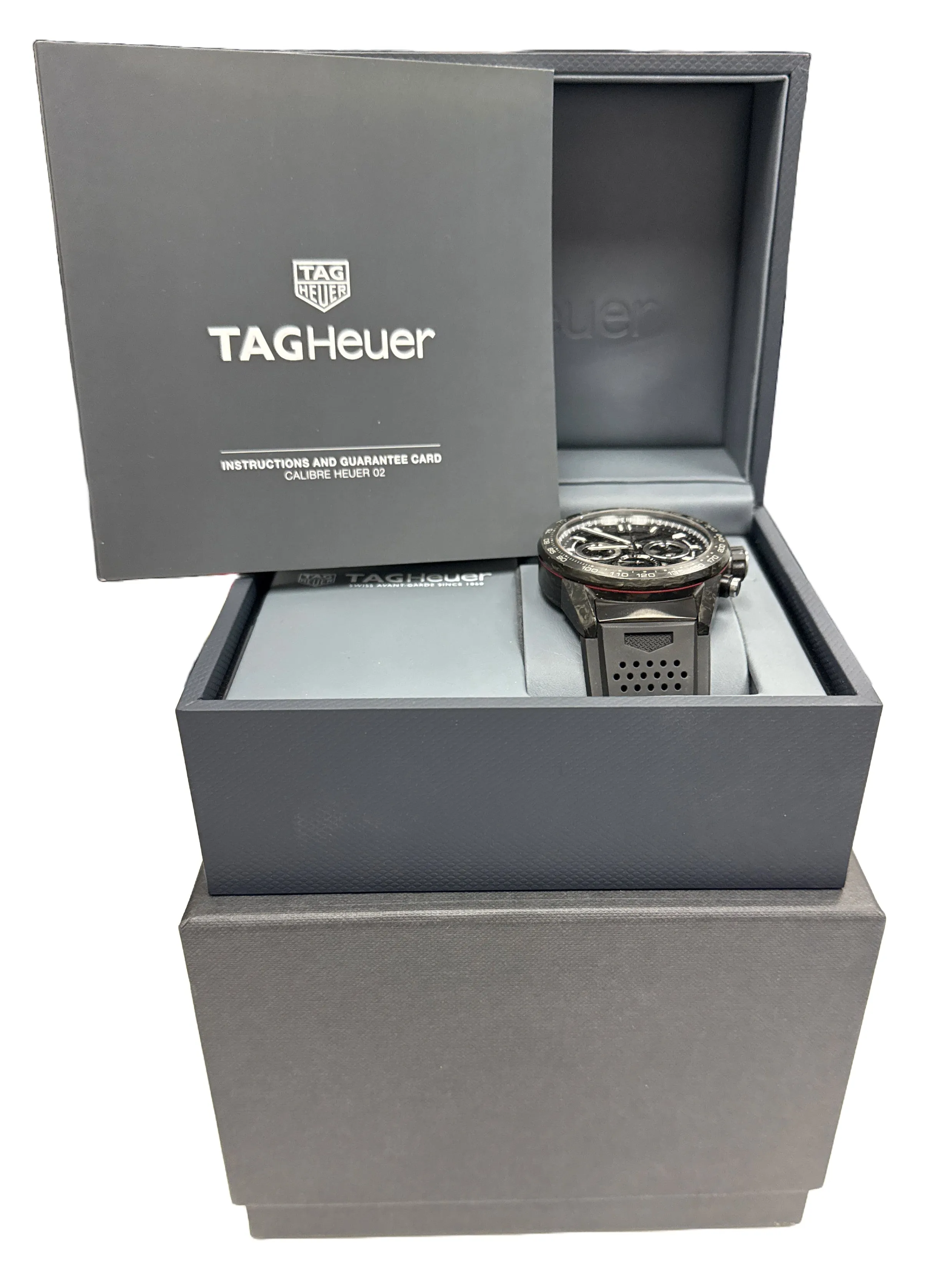 Tag Heuer Carrera SKELETON Chronograph Rubber CARBON 45mm CBG2A91.FT6173 BOX