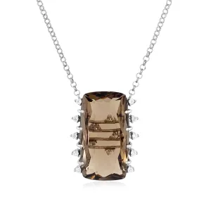 TRANSPARENZA Necklace (0802) - Smoky Quartz / SS