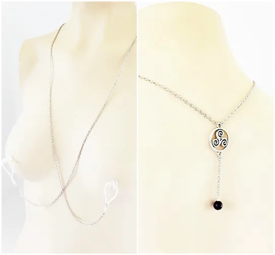 Triskelion Backdrop Necklace with Your Choice of Nipple Attachment