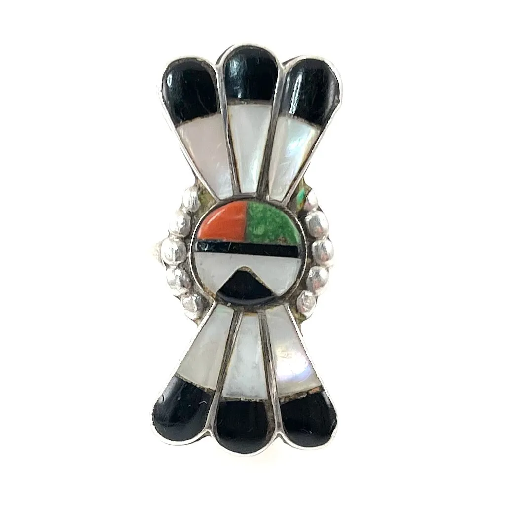 Vintage Sun Face Ring<br>Size: 5.5