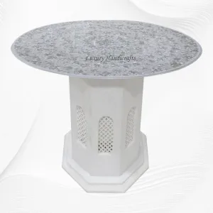 White Marble Mother of Pearl Inlay Coffee Table Pietra Dura
