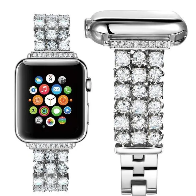 Women Diamond Strap for Apple Watchband 7 6 5 Luxury Bling Bracelet