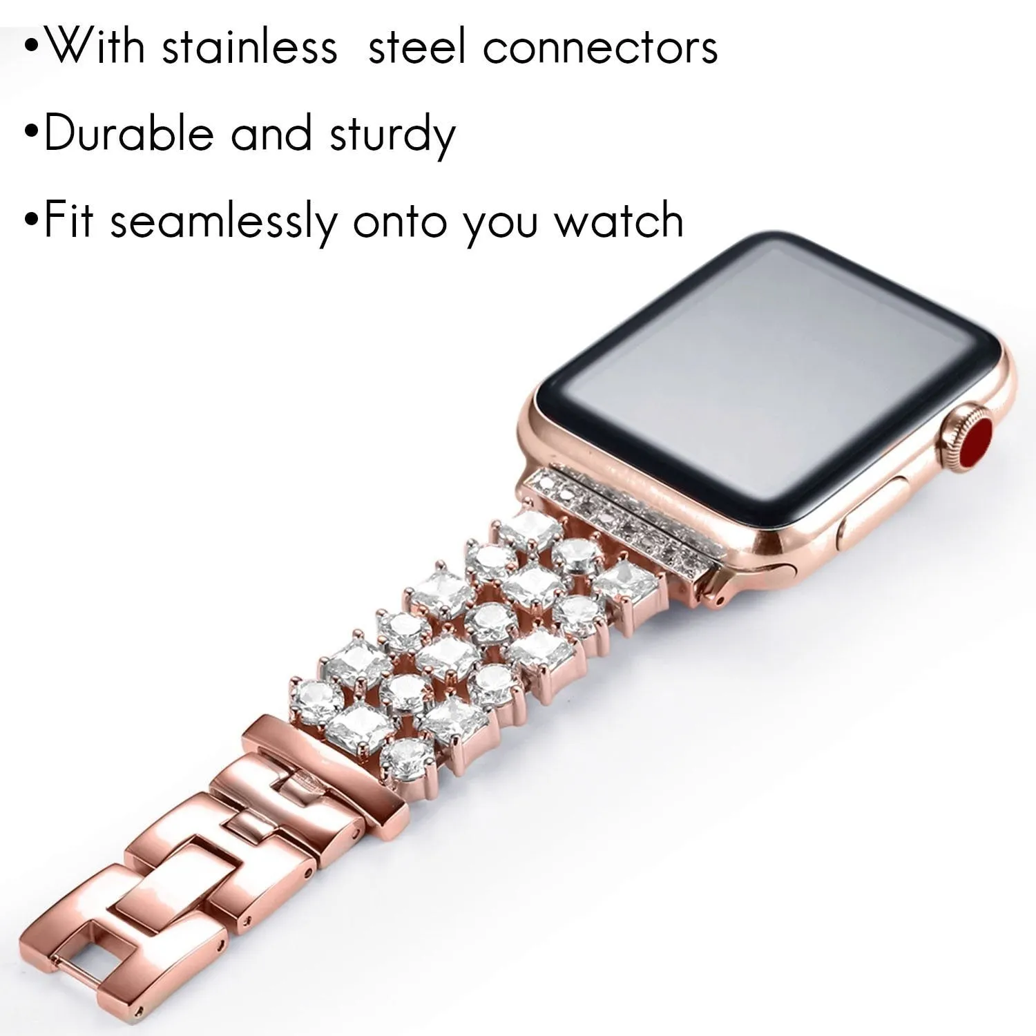 Women Diamond Strap for Apple Watchband 7 6 5 Luxury Bling Bracelet