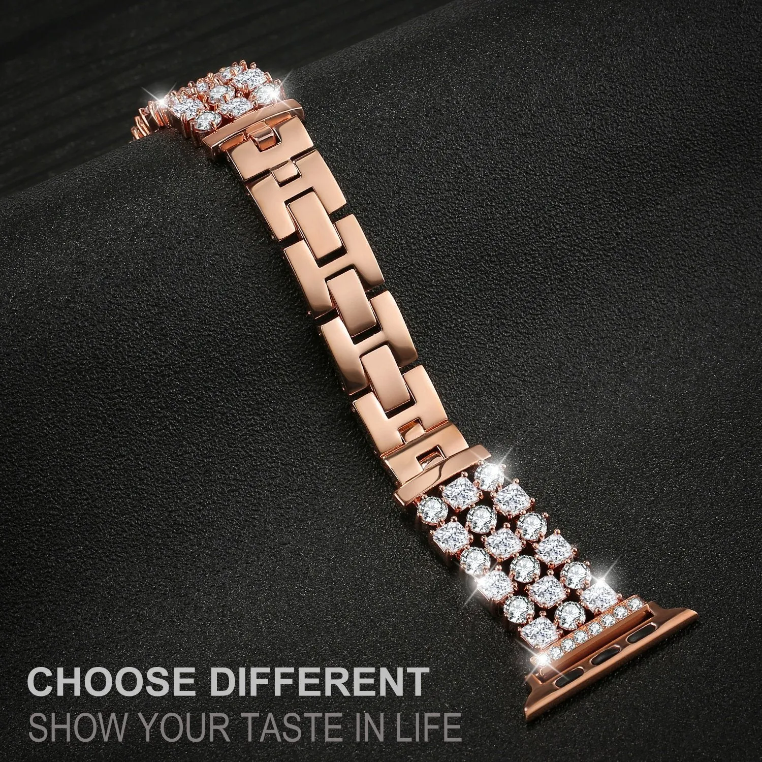 Women Diamond Strap for Apple Watchband 7 6 5 Luxury Bling Bracelet