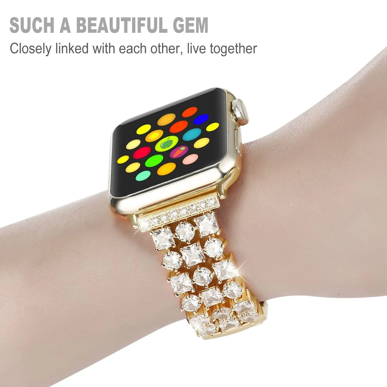 Women Diamond Strap for Apple Watchband 7 6 5 Luxury Bling Bracelet