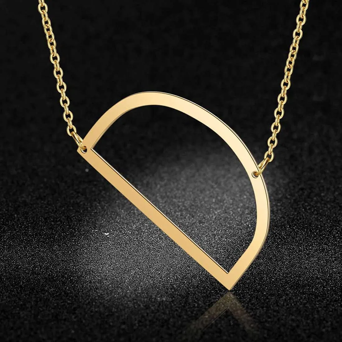 Yellow Chimes Latest Fashion Stainless Steel Gold Plated Initial Pendant with Alphabet D for Women and Girls, Medium