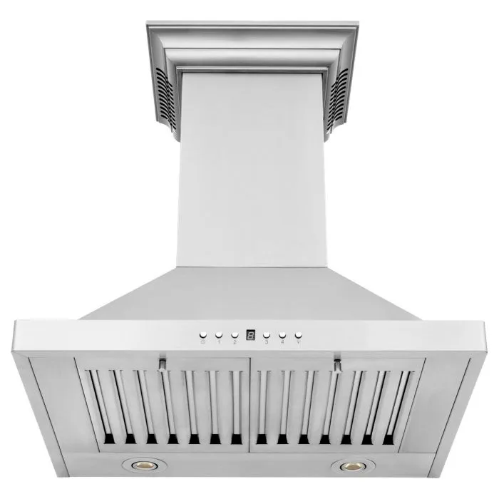 ZLINE 24 IN. Wall Mount Range Hood in Stainless Steel with Built-In CrownSound® Bluetooth Speakers (KBCRN-BT-24)