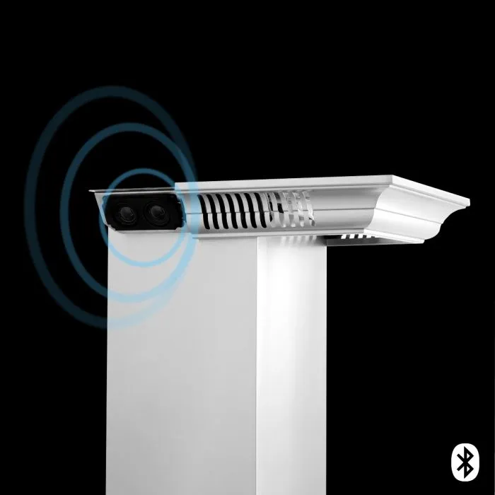 ZLINE 24 IN. Wall Mount Range Hood in Stainless Steel with Built-In CrownSound® Bluetooth Speakers (KBCRN-BT-24)