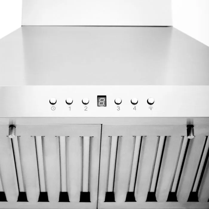 ZLINE 24 IN. Wall Mount Range Hood in Stainless Steel with Built-In CrownSound® Bluetooth Speakers (KBCRN-BT-24)