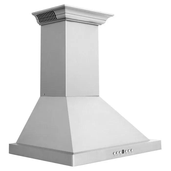 ZLINE 24 IN. Wall Mount Range Hood in Stainless Steel with Built-In CrownSound® Bluetooth Speakers (KBCRN-BT-24)