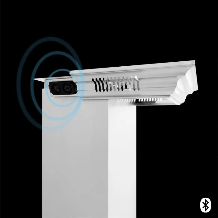 ZLINE 48 IN. Professional Wall Mount Range Hood in Stainless Steel with Built-In CrownSound® BlueTooth Speakers (667CRN-BT-48)