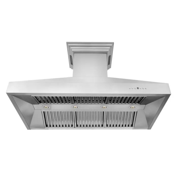 ZLINE 48 IN. Professional Wall Mount Range Hood in Stainless Steel with Built-In CrownSound® BlueTooth Speakers (667CRN-BT-48)