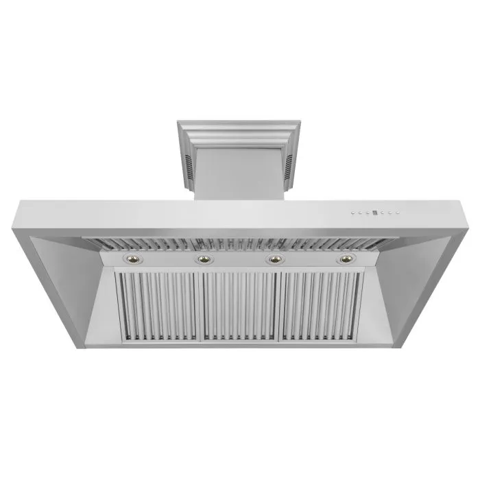 ZLINE 48 IN. Professional Wall Mount Range Hood in Stainless Steel with Built-In CrownSound® BlueTooth Speakers (697CRN-BT-48)